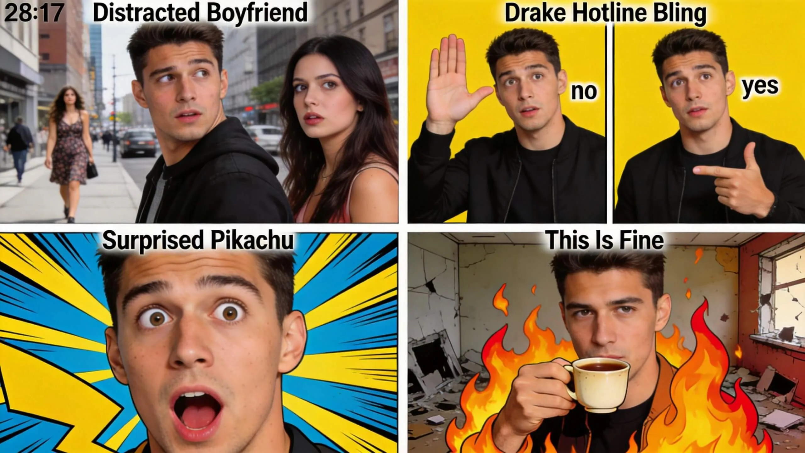 Kostenloser Meme-Gesichtertausch-Generator mit klassischen Meme-Templates