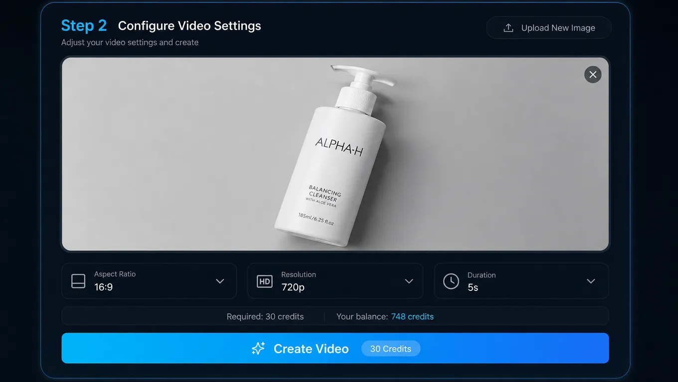 Upload Product Image & Set Parameters