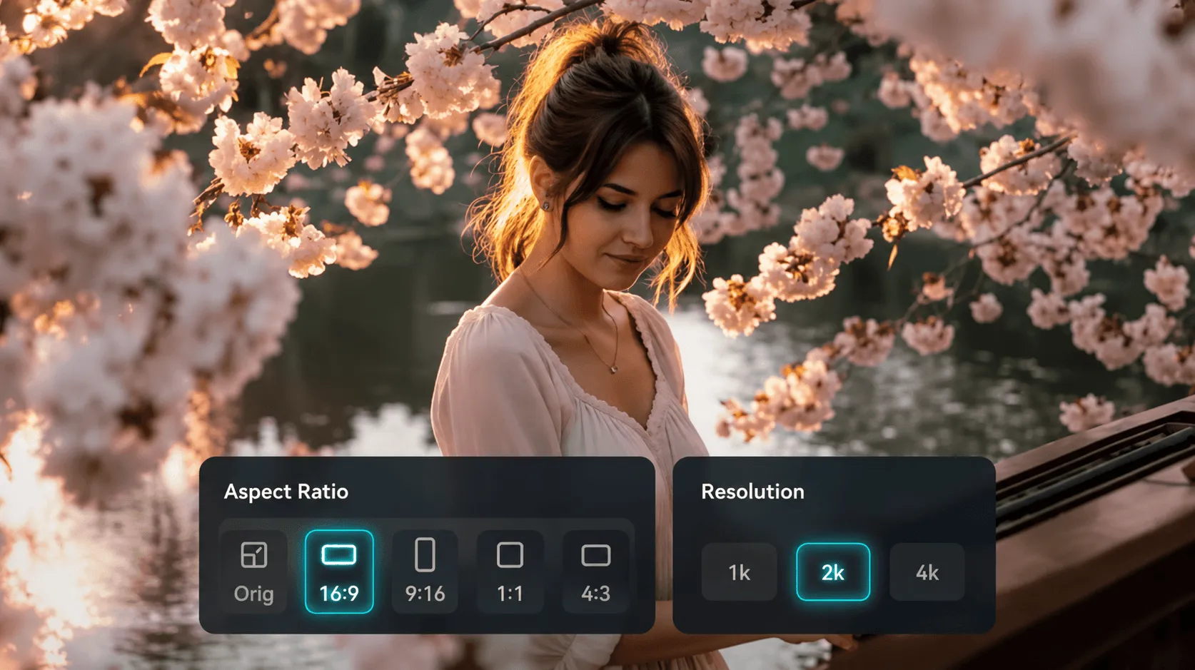 AI image generator settings showing model and parameter controls