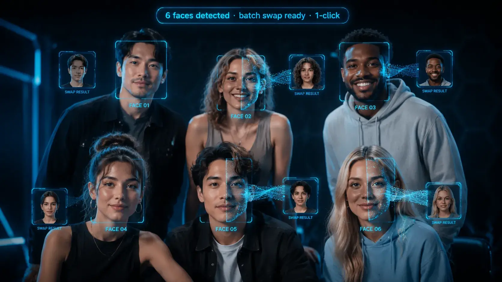 Easy Multiple Face Swap at Your Fingertips