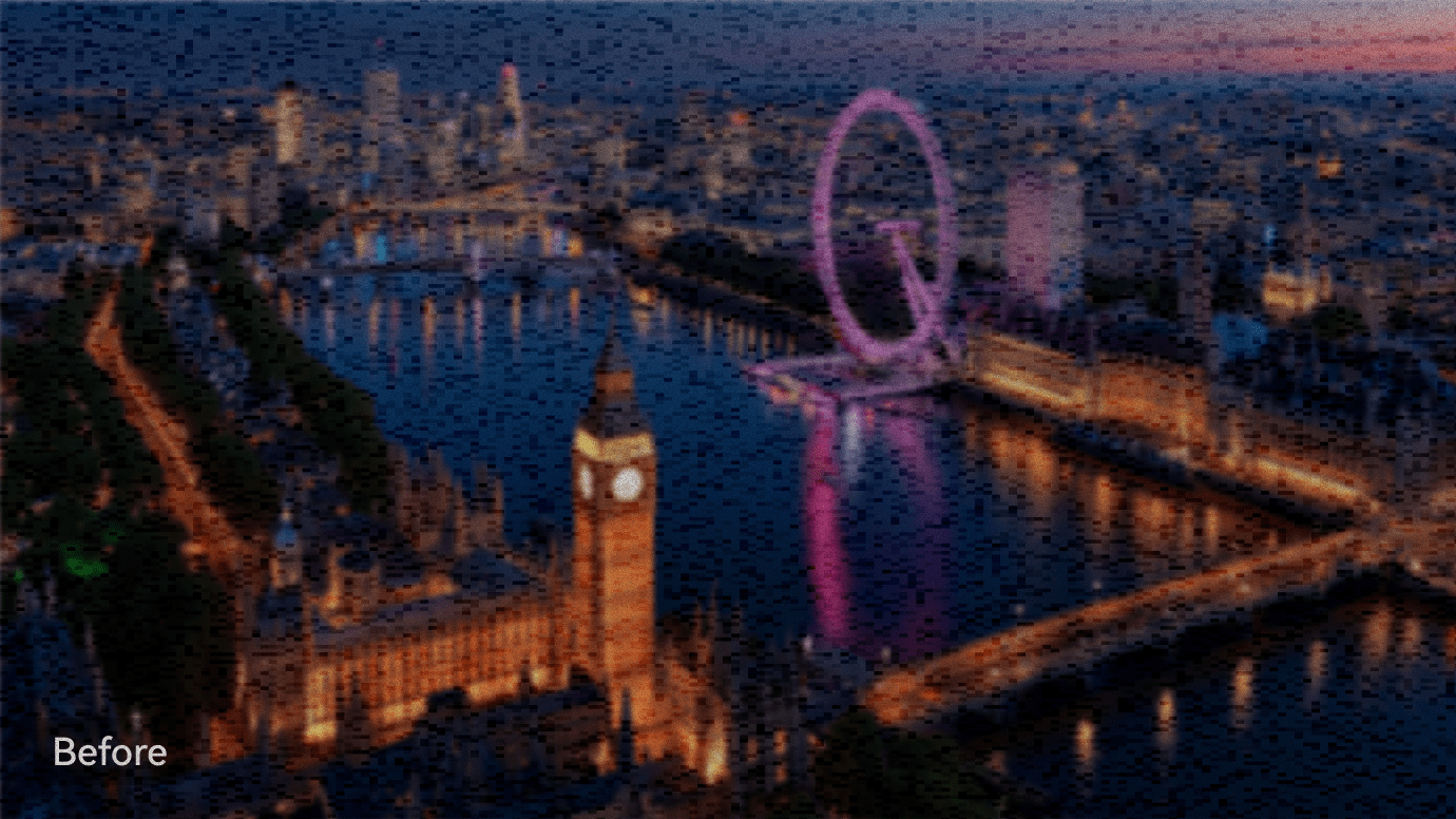 Footage with blur, noise, and compression artifacts